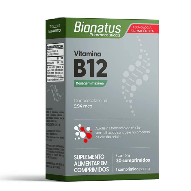 Vitamina B12 Metilcobalamina 30 Comprimidos Bionatus